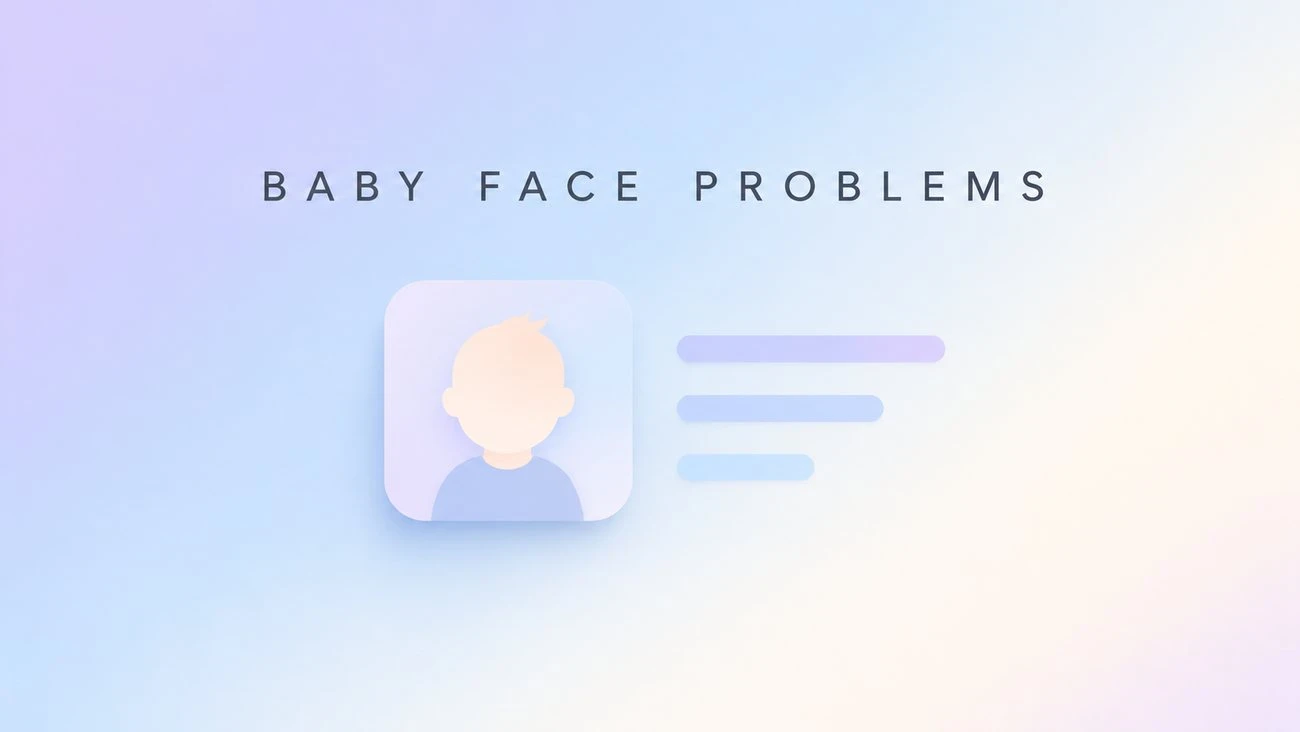 Illustration of a baby silhouette with short caption bars representing a baby filter meme