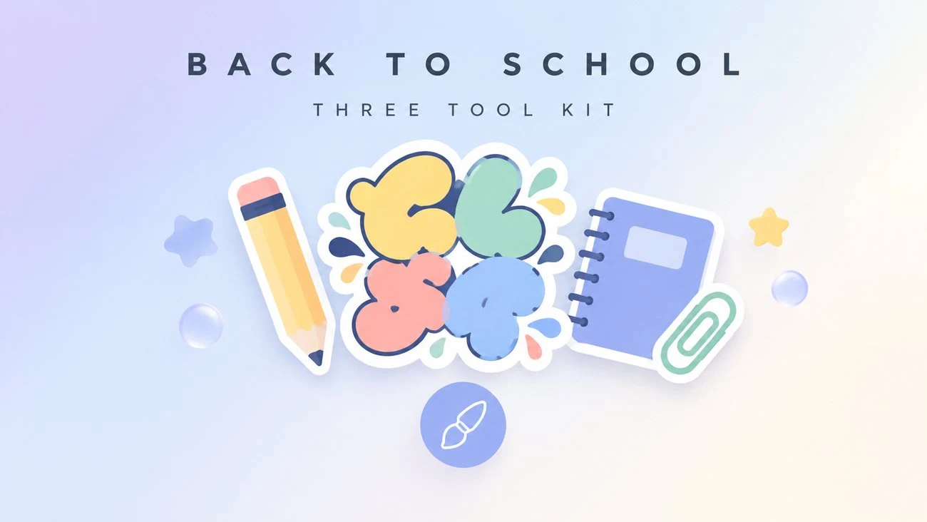 Back-to-school graphics kit assembled from doodle font lettering, hero word art, and reusable transparent PNG accents