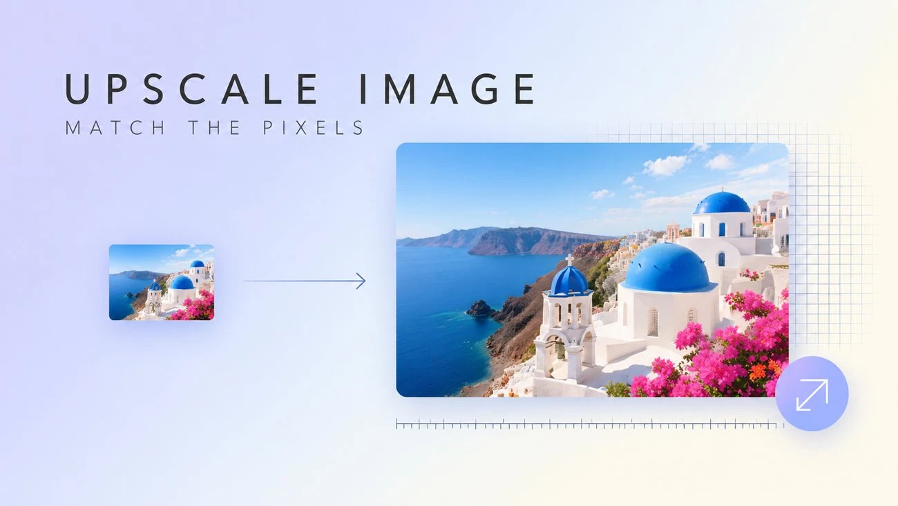 Upscale Image: a small image tile enlarged toward a measured pixel target