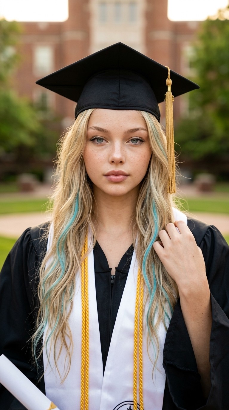 Portrait transformed into an announcement-ready graduation photo
